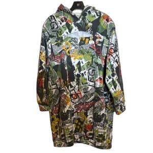 Women’s Colorful Graffiti Graphic Long Hoodie Size 1x